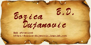 Božica Dujanović vizit kartica